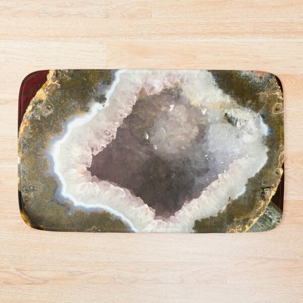 Item preview, White and pink Geode pattern  designed and sold by Monika Howarth.