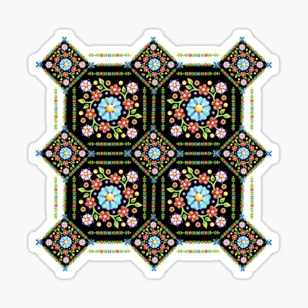 "Mosaico Folkloric Millefiori" Sticker for Sale by PatriciaSheaArt ...