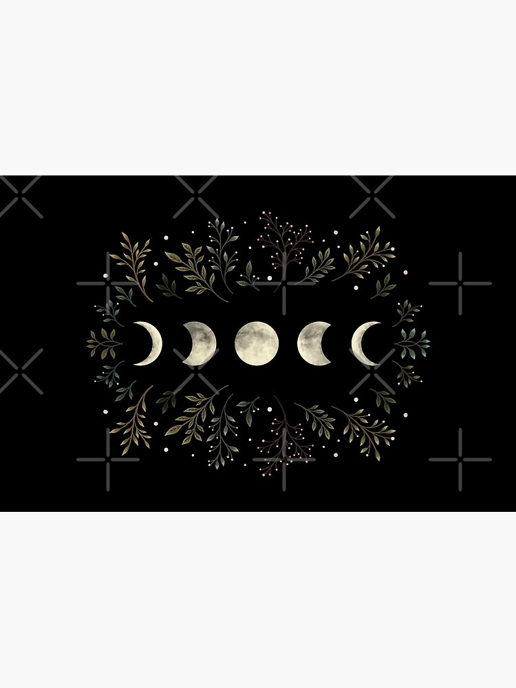Thumbnail 4 of 4, Zipper Pouch, Moonlit Garden-Olive Green designed and sold by episodicDrawing.