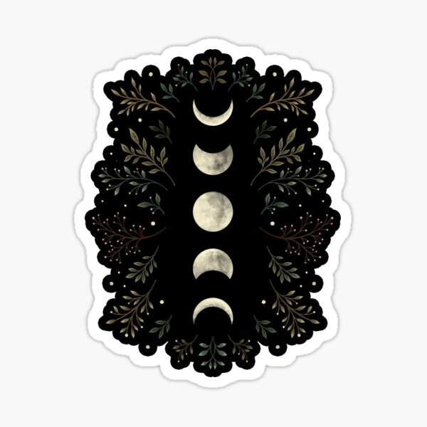 Moonlit Garden-Olive Green Sticker
