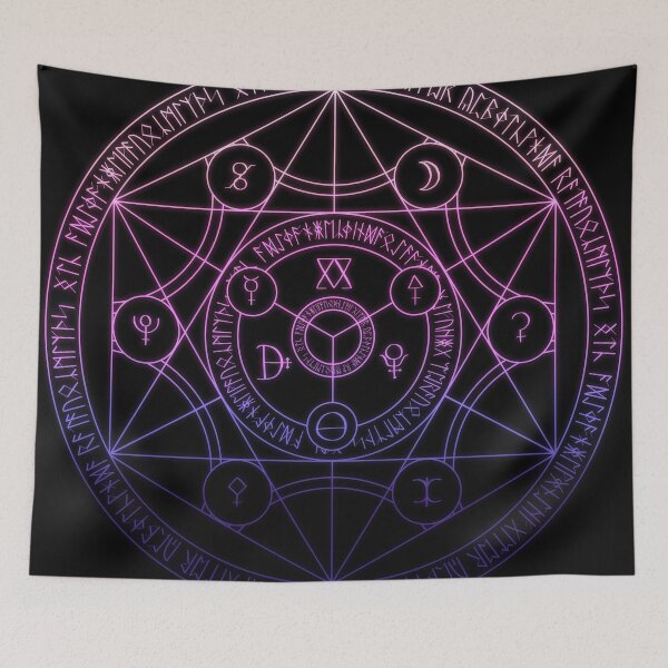 Item preview, Pink and Purple Hexagram Alchemy Sigil designed and sold by Saanis.