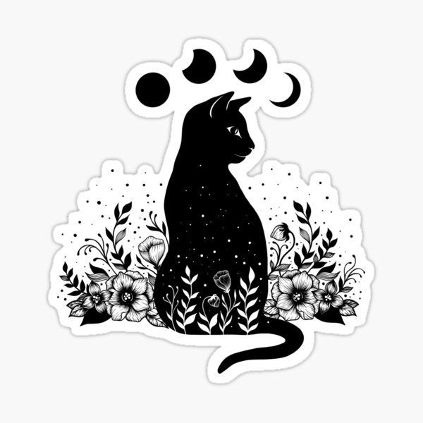 Night Garden Cat Sticker