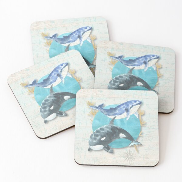 Item preview, Orca & Whale | Distressed Wood | Beach Life designed and sold by AdoptKM.