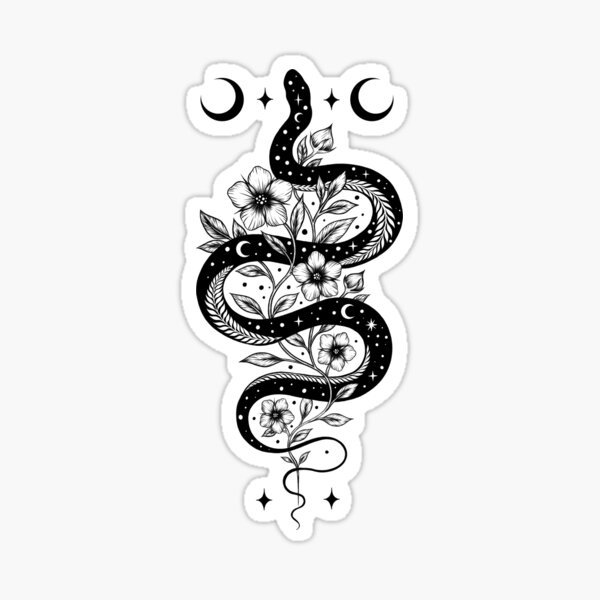 Serpent Spell-Black Sticker