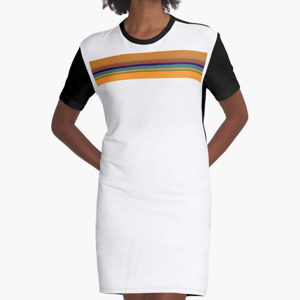 White rainbow stripe on sale t shirt dress