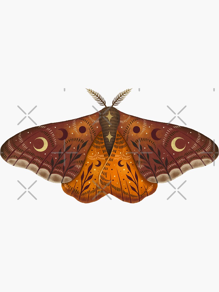 Thumbnail 3 of 3, Sticker, Emperor Moth designed and sold by episodicDrawing.