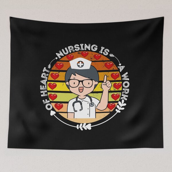 Item preview, Nursing Is A Work Of Heart- Cute Nurse With Love Quote designed and sold by AmeliaStore1.