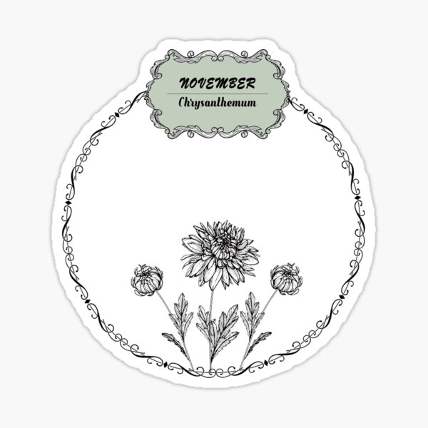 November Birth Flower Sticker: Chrysanthemum – The Redheaded Camel