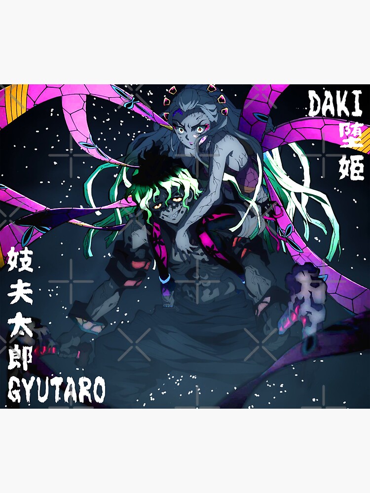 "Gyutaro And Daki | Retro Demon Slayer Kimetsu No Yaiba " Sticker By B ...