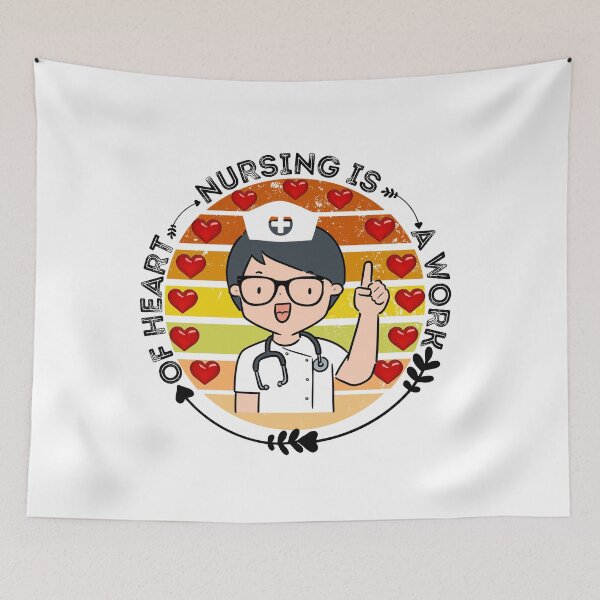 Item preview, Nursing Is A Work Of Heart- Cute Nurse With Love Quote designed and sold by AmeliaStore1.