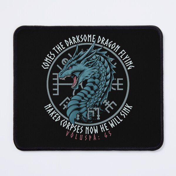 Item preview, Comes the Darksome Dragon Flying, Norse Viking Proverb, Voluspa, Viking Gift designed and sold by Proverbial Wisdom Design.