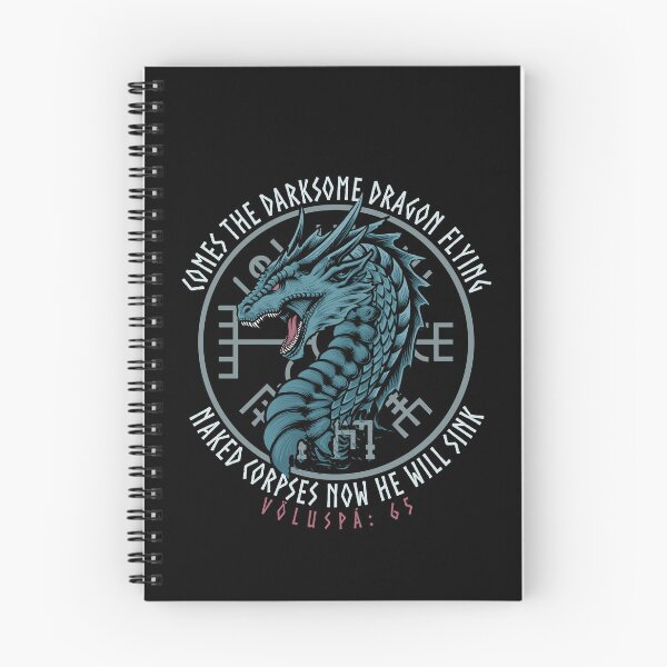Item preview, Comes the Darksome Dragon Flying, Norse Viking Proverb, Voluspa, Viking Gift designed and sold by Proverbial Wisdom Design.