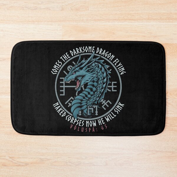 Item preview, Comes the Darksome Dragon Flying, Norse Viking Proverb, Voluspa, Viking Gift designed and sold by Proverbial Wisdom Design.