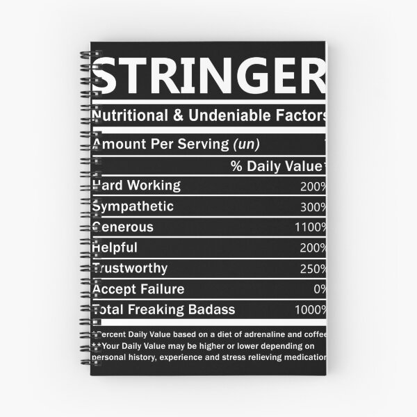 Item preview, Stringer Name T Shirt - Stringer Nutritional And Undeniable Factors Gift Item Tee designed and sold by artiagasonya.