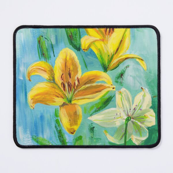 Item preview, Yellow Lilies Watercolor Print designed and sold by NatalyMak.