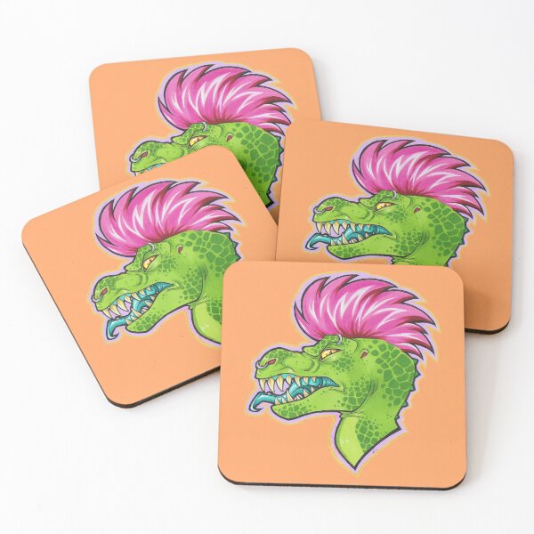 Item preview, Punk Rock Dino / Pastel Orange/Transparent designed and sold by ziveraa.