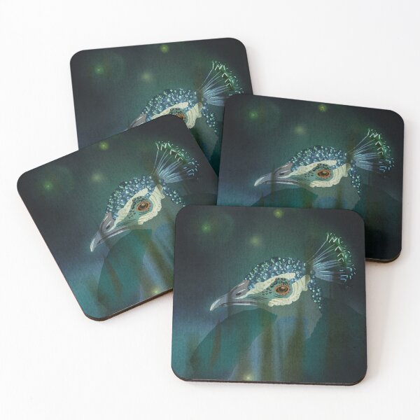 Item preview, Peacock and Fire Flies Illustration designed and sold by XenMina-Designs.