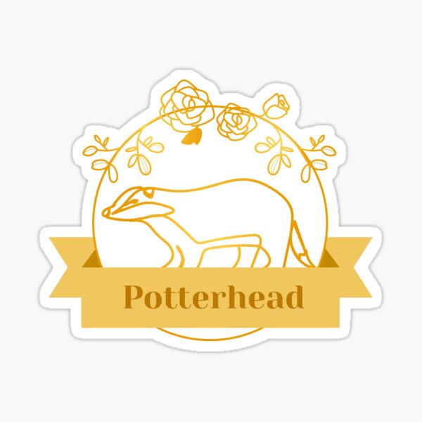 Golden Potterhead Badger Emblem Sticker