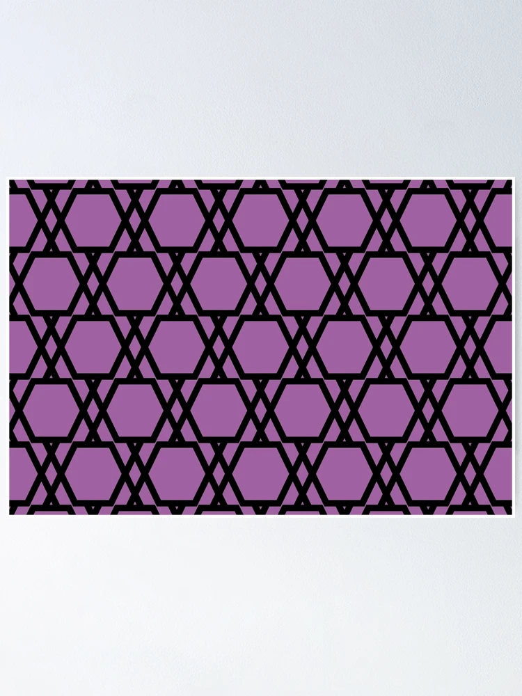 Thumbnail 1 von 3, Poster, Black and Purple Tessellation Line Pattern 20 Pairs DE 2022 Popular Color Royal Pretender DE5999 designt und verkauft von ColorOfTheYears.