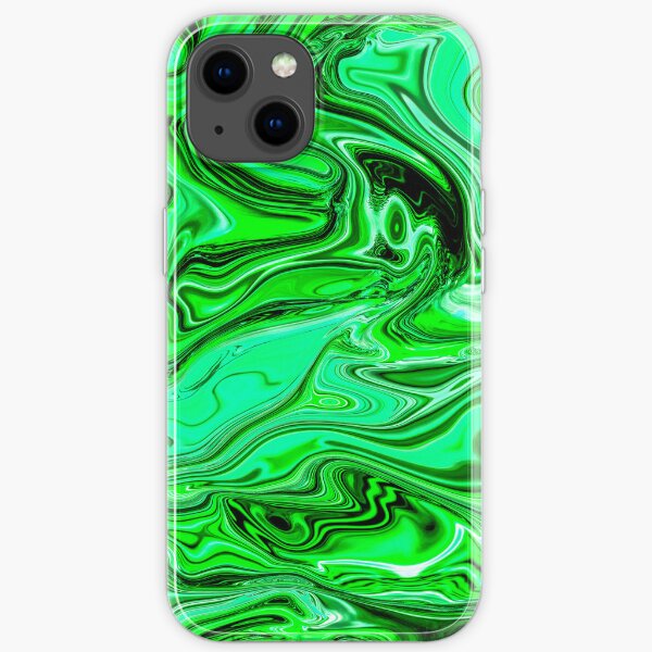 Mármol holográfico, verde líquido Funda blanda para iPhone