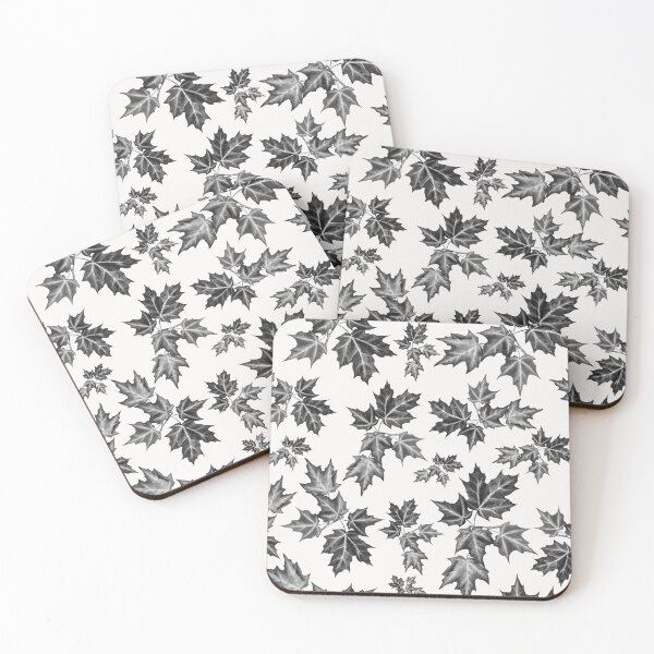 Item preview, Unique Black and white autumn leaves pattern design designed and sold by asprse.