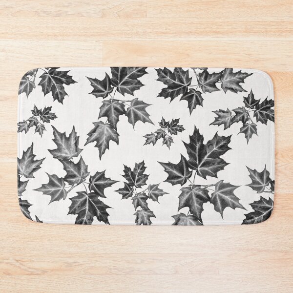 Item preview, Unique Black and white autumn leaves pattern design designed and sold by asprse.