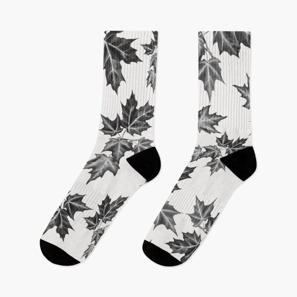Item preview, Unique Black and white autumn leaves pattern design designed and sold by asprse.