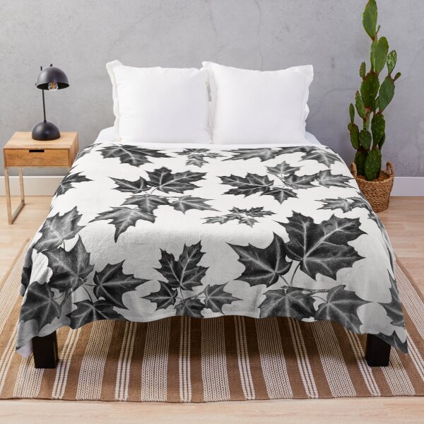 Item preview, Unique Black and white autumn leaves pattern design designed and sold by asprse.