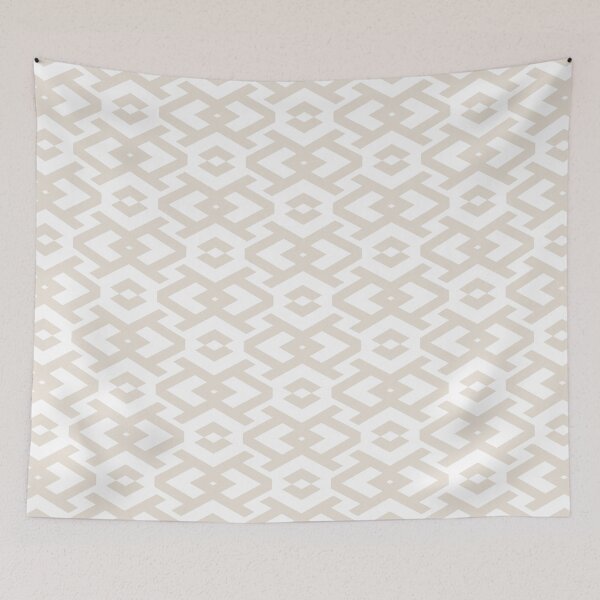 Item preview, Beige and White Geometric Shape Pattern Pairs DE 2022 Popular Color Crisp Muslin DE6212 designed and sold by ColorOfTheYears.