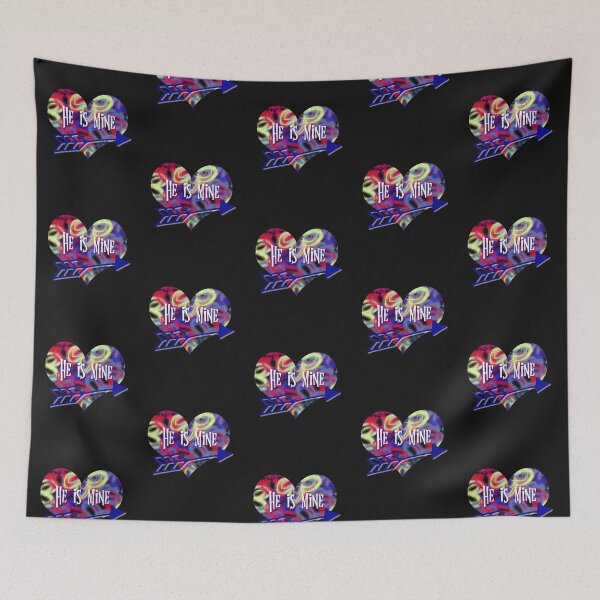 Item preview, He is Mine Neon Butterflies Modern Heart Shape Design designed and sold by AMSonArt.