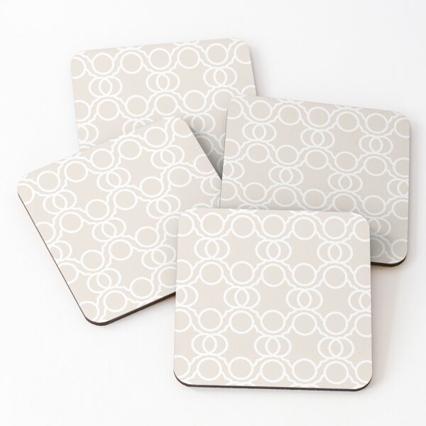 Item preview, Beige and White Geometric Circle Pattern Pairs DE 2022 Popular Color Crisp Muslin DE6212 designed and sold by ColorOfTheYears.