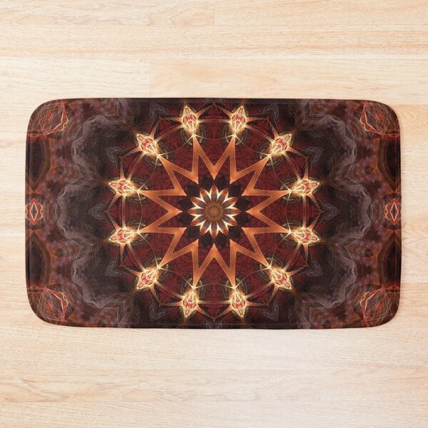 Item preview, 12-point star mandala in copper and red designed and sold by effervescence.