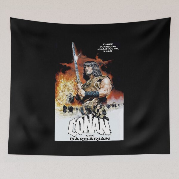 Item preview, Conan the Barbarian by Arnold Schwarzenegger Movie Poster designed and sold by EinsamerBaum.