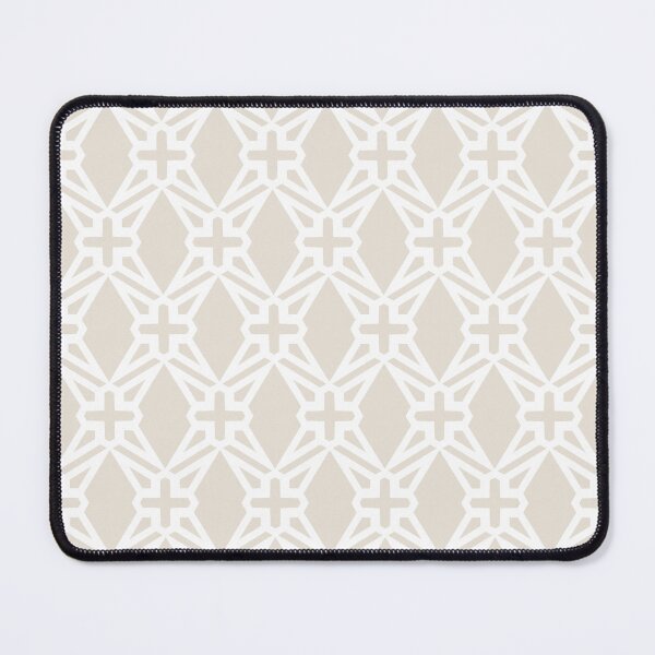 Item preview, Beige and White Geometric Shape Tile Pattern Pairs DE 2022 Popular Color Crisp Muslin DE6212 designed and sold by ColorOfTheYears.