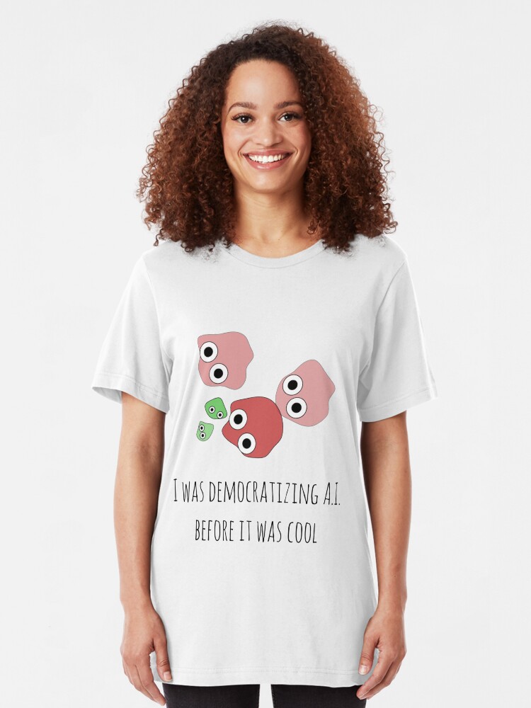 Alternate view of Democratizing AI Otoro Version Slim Fit T-Shirt