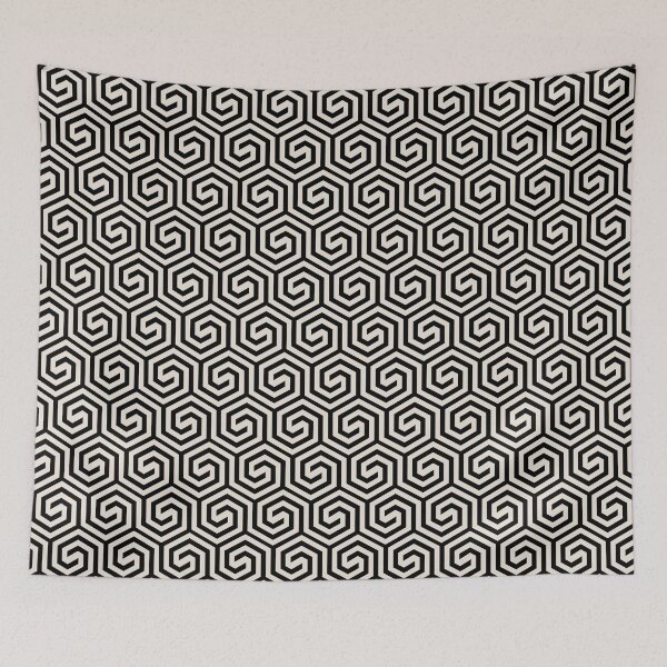 Item preview, Black and Beige Spiral Tessellation Pattern Pairs DE 2022 Popular Color Crisp Muslin DE6212 designed and sold by ColorOfTheYears.