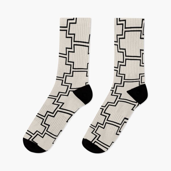 Item preview, Black and Beige Tessellation Line Pattern 2 Pairs DE 2022 Popular Color Crisp Muslin DE6212 designed and sold by ColorOfTheYears.