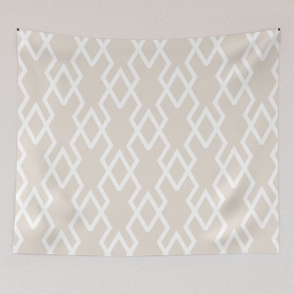Item preview, Beige and White Tessellation Line Pattern 19 Pairs DE 2022 Popular Color Crisp Muslin DE6212 designed and sold by ColorOfTheYears.