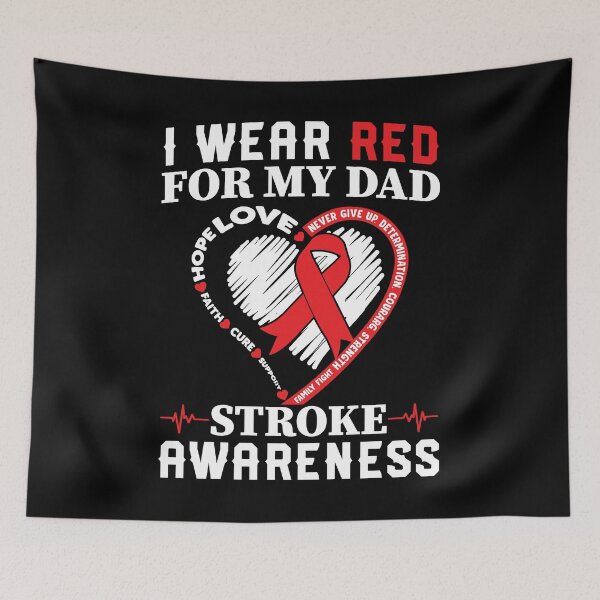 Item preview, I Wear Red For My Dad Stroke Awareness Shirt, Stroke Awareness Shirt, Stroke Survivor Gift, Stroke Fighter Shirt, Stroke Red Ribbon Shirt designed and sold by aymob.