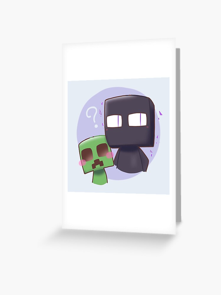 Cute Minecraft Creeper and Enderman Greeting Card for Sale by ddkart