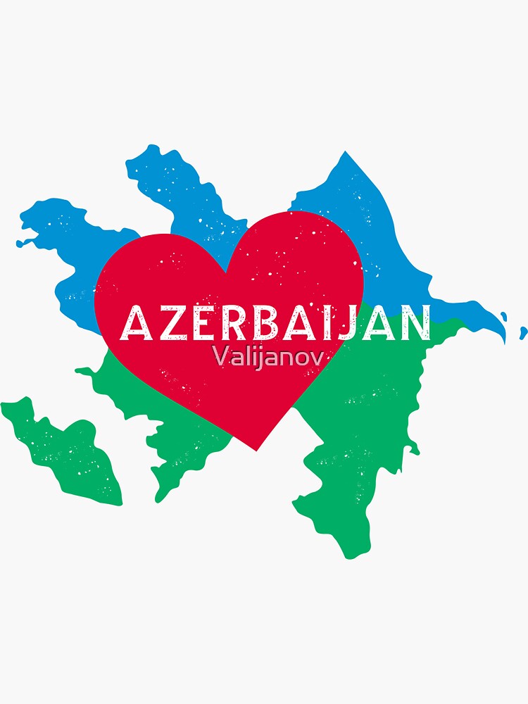 "I love Azerbaijan map design." Sticker for Sale by Valijanov | Redbubble