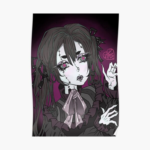 Nu Goth Girl Dark Aesthetic Gothic Anime Waifu Emo Shirt