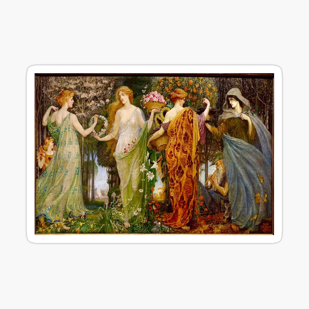 “A Masque for the Four Seasons” by Walter Crane (1903) | Poster