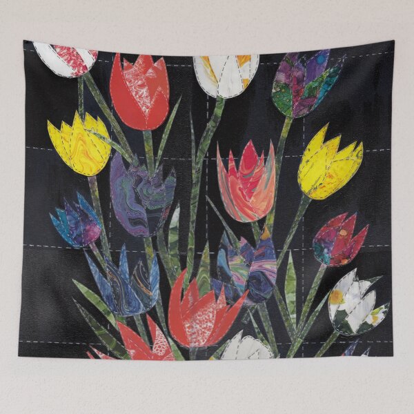 Item preview, Quilting My Past Recycling My Dreams Tulip Quilt designed and sold by The Elderberry Blossom.