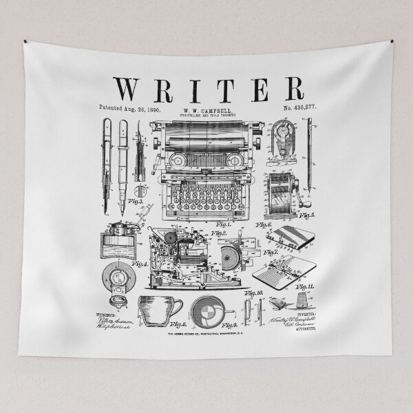 Item preview, Writer Author Novelist Bookish Writing Tools Vintage Patent designed and sold by GrandeDuc.