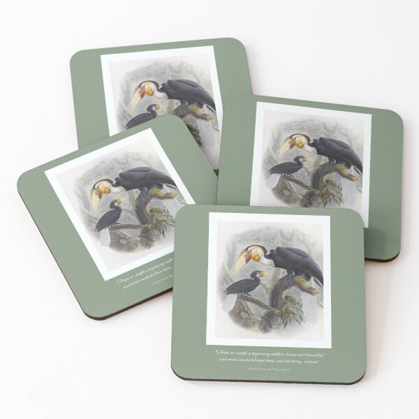 Item preview, Wreathed Hornbill With Quote From Charles Darwin designed and sold by TheCurators.