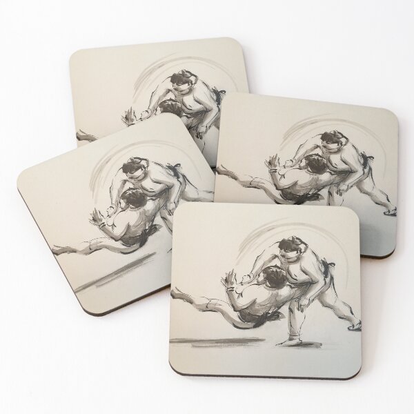 Item preview, Sumo #10 - Sumo wrestler ink wash painting on paper designed and sold by Rebecca Rees.