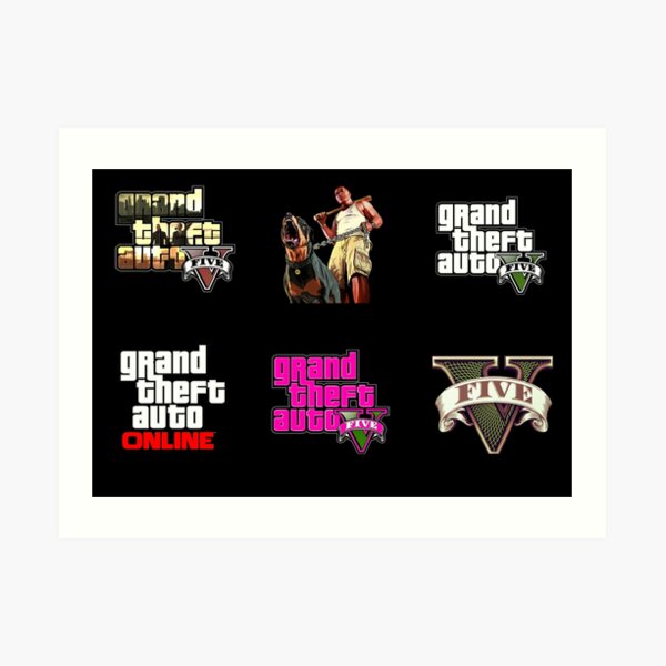 "Grand Theft Auto LogosGrand Theft Auto V Big Sticker Pack" Art Print