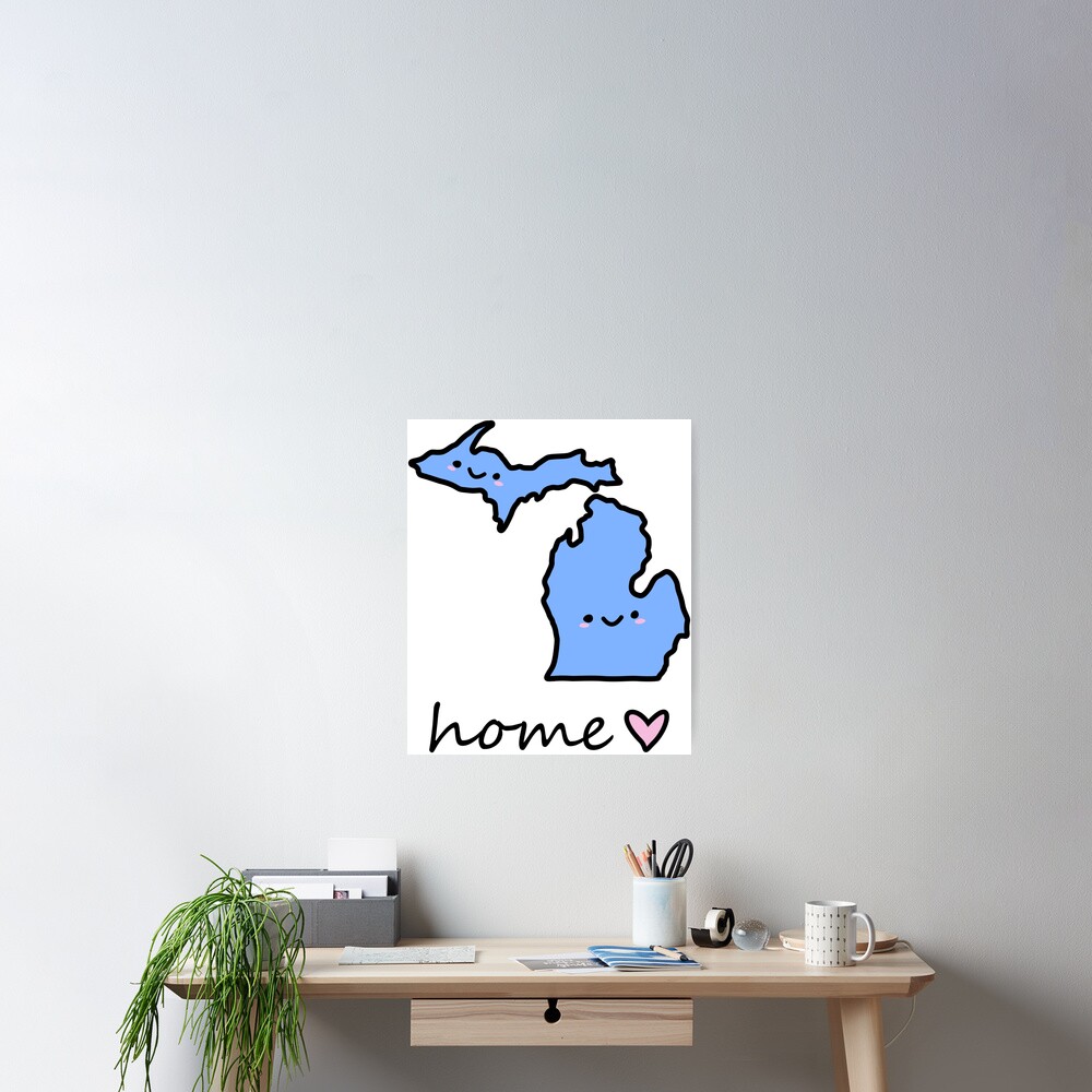 "cute michigan smiley face" Poster for Sale by williamiyov Redbubble