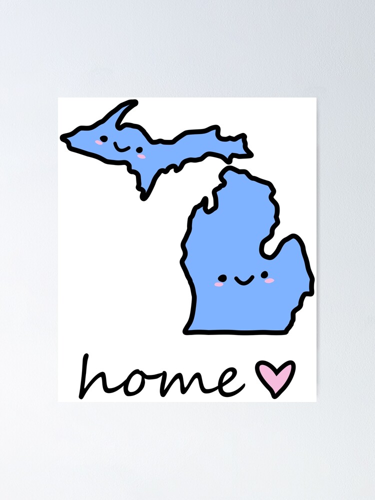 "cute michigan smiley face" Poster for Sale by williamiyov Redbubble